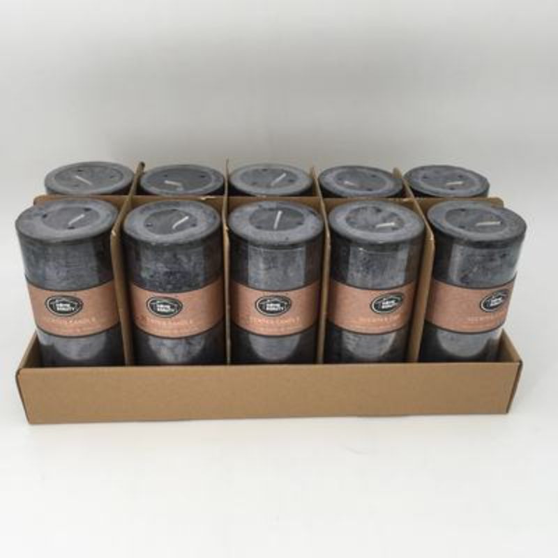 Set of 10 rustic black scented candles, 7x15cm, providing up to 72 hours of inviting aromas for a cozy home ambiance.