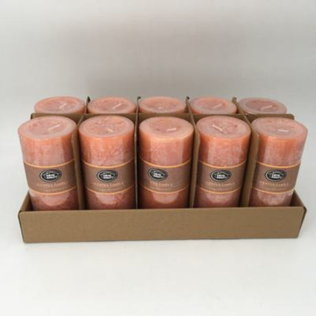 Set of 10 Rustic Apricot scented candles, 7x15 cm, offering a warm fragrance for a cozy home ambiance.