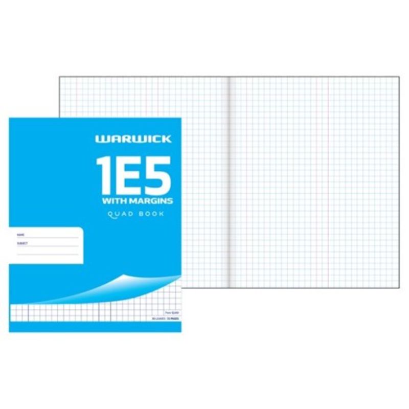 Exercise Books - Warwick 1E5 Quad Ruled 7mm (Set of 12)