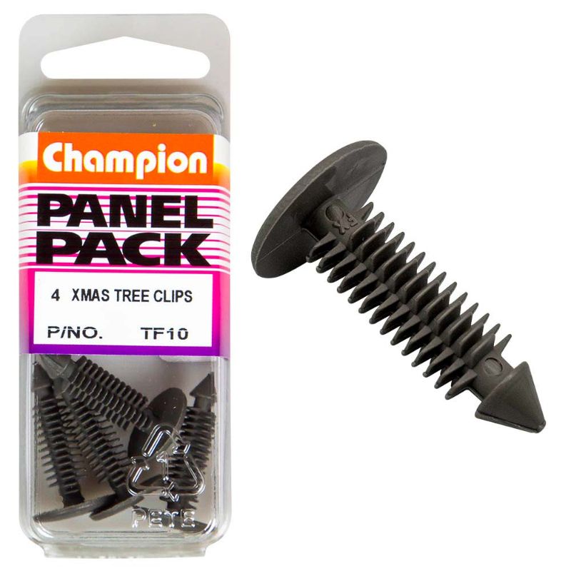 Grey Champion Xmas Tree Clips, 16mm head, 22mm length, securely support your tree; pack of 4 for festive stability.
