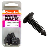 Black heavy-duty Xmas tree clips, 20mm head and 27mm length, perfect for securing decorations indoors and outdoors.