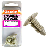 Grey Xmas tree clips, 4-pack, 21mm head, 27mm length, secure ornaments and lights, versatile for indoor/outdoor use.