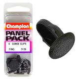 Black Champion Canoe Clips, 14mm HD x 16mm, pack of 6; durable clips for securing gear during kayaking and canoeing adventures.