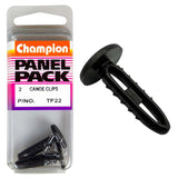 Black Champion Canoe Clips, 11mm head and 26.5mm length, designed for secure gear fastening in rugged environments.