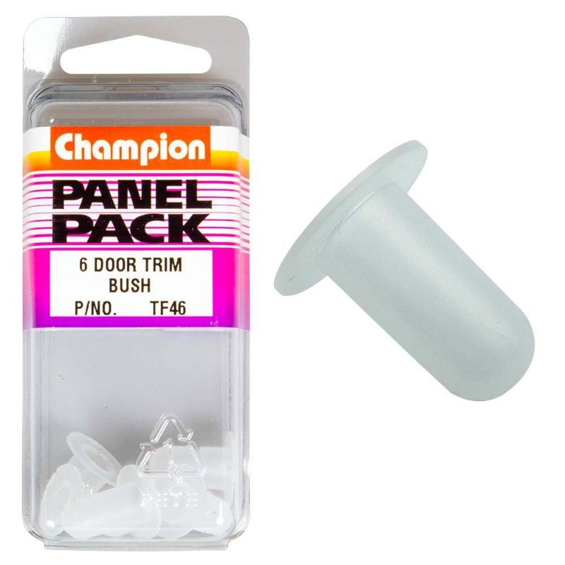 Champion Door Trim Bush in white, 16mm HD, perfect for sleek door trim applications with an 8mm hole size for easy installation.