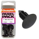 Sleek black Christmas tree clips, 17mm head, 17.5mm long, 6-pack for secure decoration of ornaments and garlands.