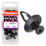 Black Champion Scrivet Clips, 20mm size, durable fastening solution, ideal for crafts and construction projects, 5-pack.