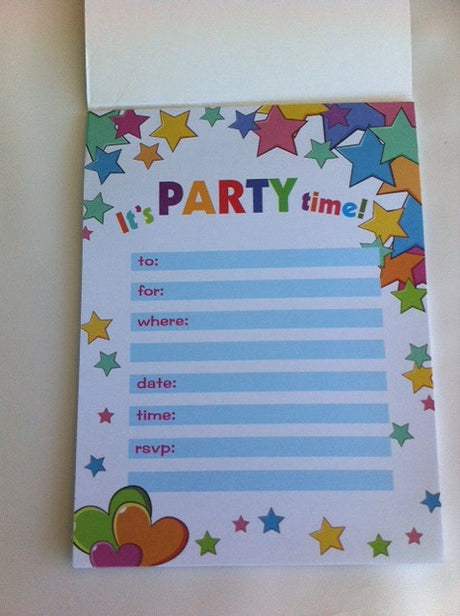Elegant party invitations on a 20-sheet pad, ideal for various events, featuring ample writing space and high-quality design.