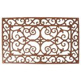 Cast iron doormat with Victorian curls, 34 x 58cm, combining elegance and durability for welcoming entrances.