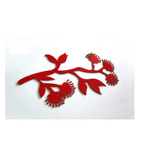 Vibrant Pohutukawa wall art featuring lush red blossoms, celebrating Kiwi culture and enhancing any room's decor.