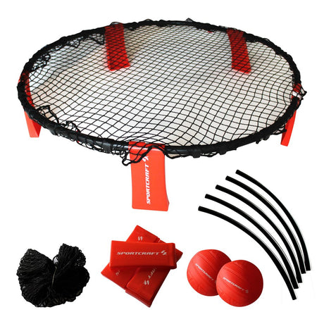 Exciting Volleyball Slam Game Set for outdoor two-on-two matches; includes net, frame, balls, and pump for active fun.
