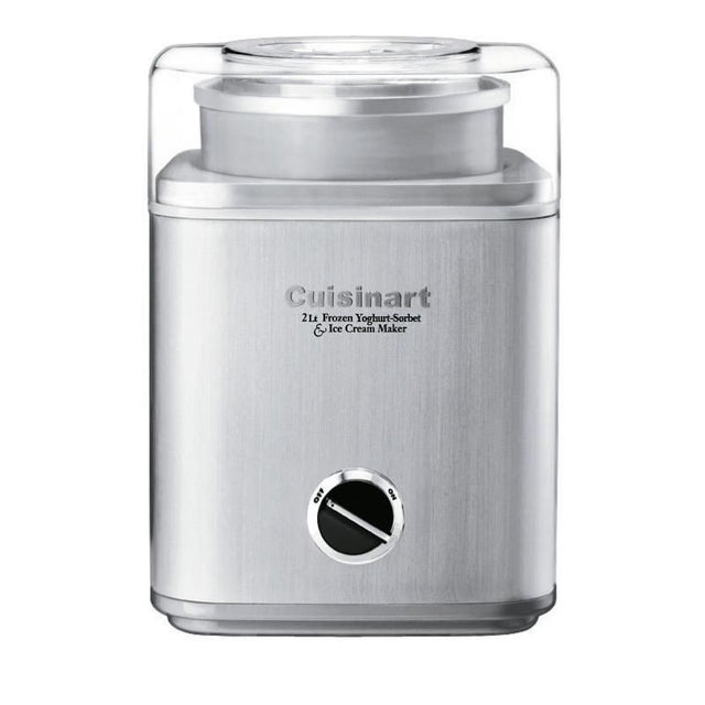 Cuisinart ICE-30BCA stainless steel ice cream maker, making 2 liters of homemade ice cream in 25 minutes with BPA-free materials.