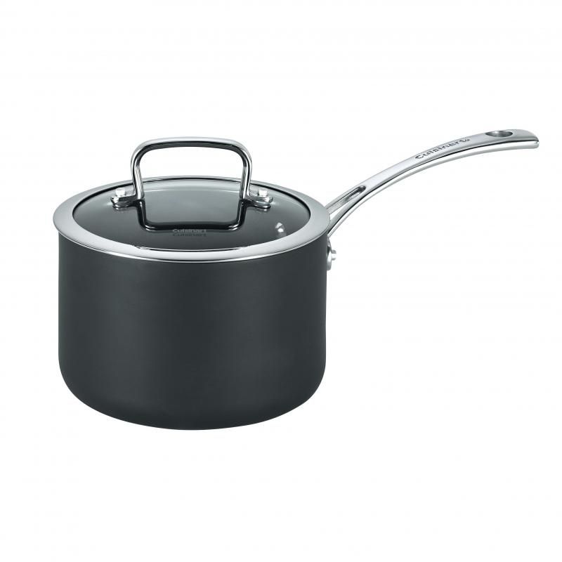 Cuisinart 18cm saucepan with non-stick coating, durable handles, and efficient heat conduction for versatile cooking.