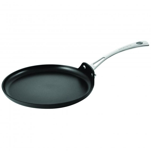 Cuisinart 26cm Crepe Pan with non-stick coating and stainless steel handles for easy cooking and gourmet crepe preparation.