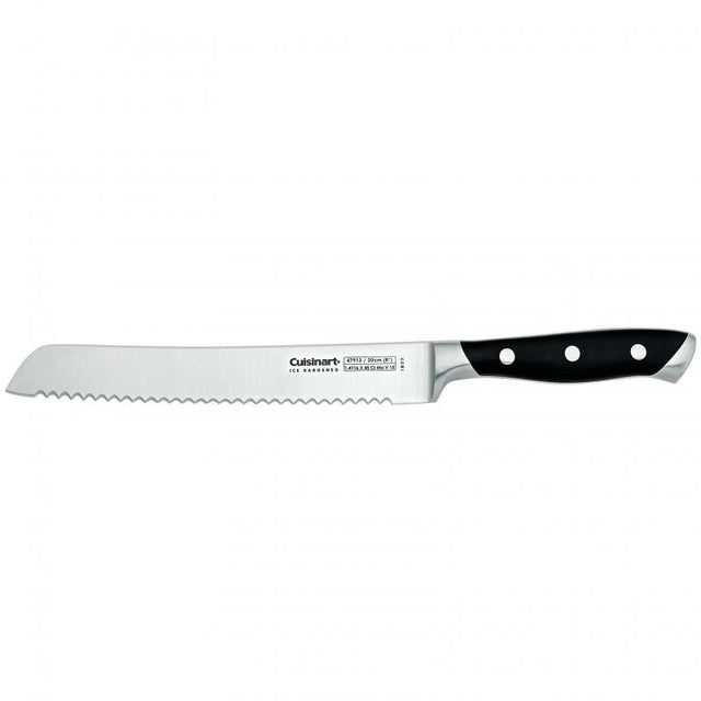 Cuisinart 20cm bread knife with a serrated ice-hardened stainless steel blade, perfect for slicing crusty bread and pastries.