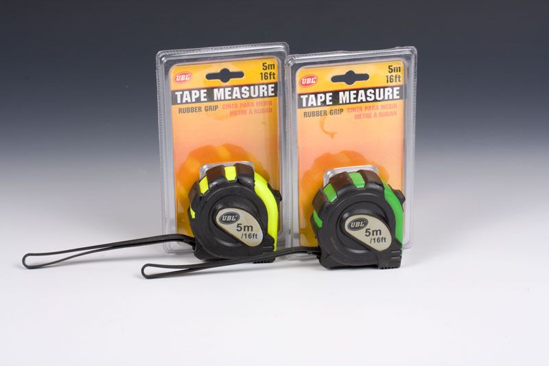 Vibrant fluoro rubber grip tape measure set of 3, each 5m, designed for precise measurements and secure handling.