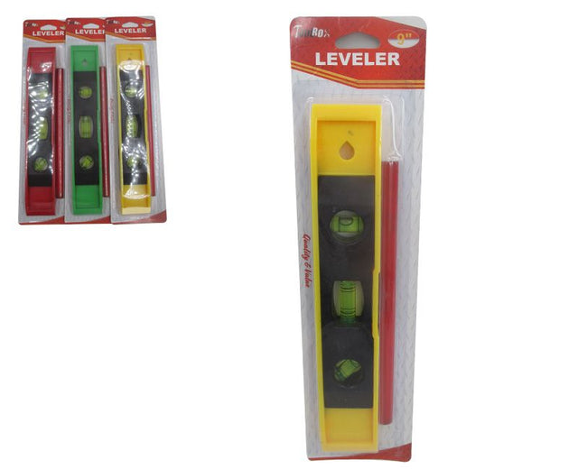 Four assorted color 22cm levelers for precise leveling in DIY projects and home improvements. Durable and easy to use.