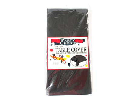 Premium black tablecloths, 1.37 x 2.74m, reusable plastic, perfect for any occasion, set of 4 for elegant gatherings.