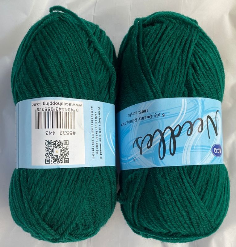 Yarn - Acrylic - Dark Green 100g (Set Of 6)