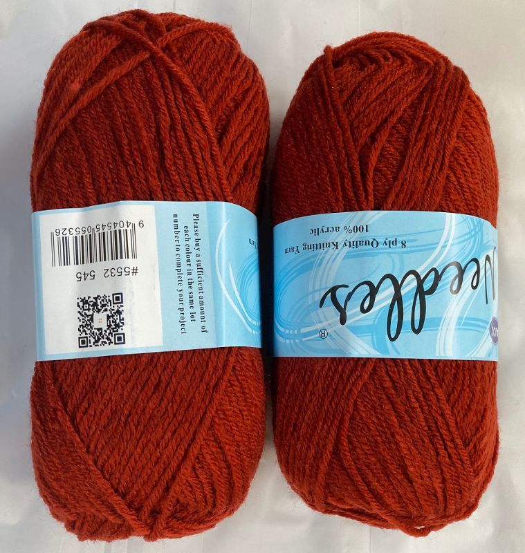 Yarn - Acrylic - Burnt Orange 100g (Set Of 6)