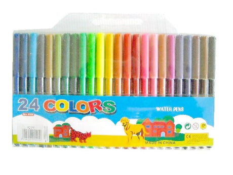 Vibrant 24pc felt pen sets in 4 packs, perfect for drawing, coloring, and crafting with non-toxic, washable inks.