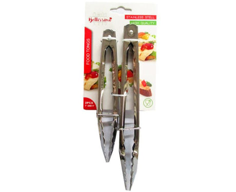 Premium 7" and 9" food tongs in a 4-set, ideal for grilling, serving, and precise food handling, heat-resistant and ergonomic design.