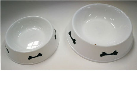 Set of 4 vibrant 19cm non-slip plastic dog bowls designed for stability during mealtime, suitable for small to medium dogs.