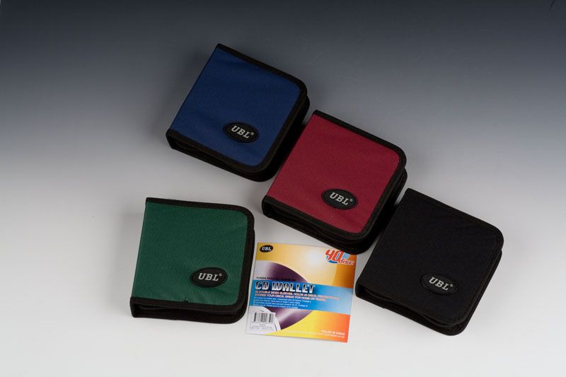 Set of 4 assorted CD wallets, each holding 40 discs, designed for organizing and protecting music collections stylishly.