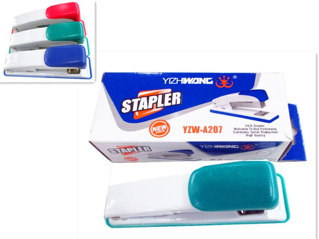 Vibrant set of 4 assorted 12cm staplers, perfect for home or office use, combining style with reliable functionality.