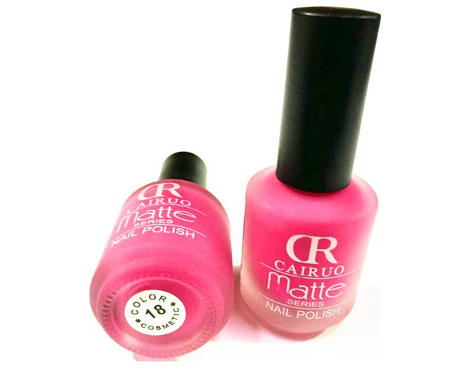 Six stylish matte nail polishes in vibrant and earthy shades for a chic, long-lasting manicure.