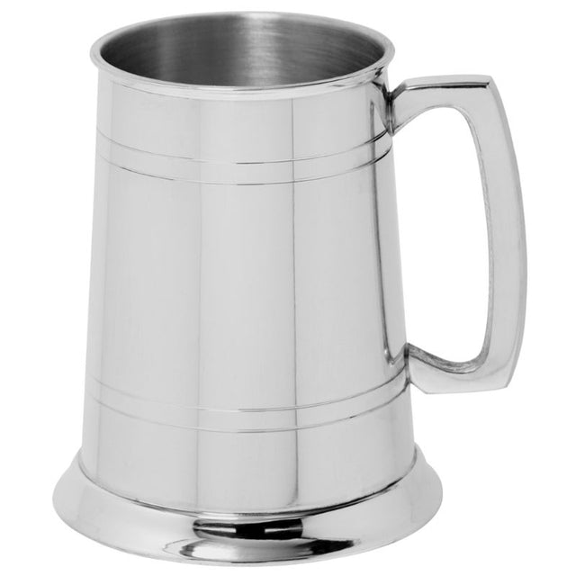 Premium 1-pint ceramic mug with sleek straight lines, perfect for coffee, tea, or craft beer, microwave and dishwasher safe.