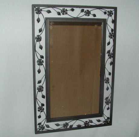 Sleek black rectangular mirror (75cm) enhances decor and reflects light, perfect for any living space.