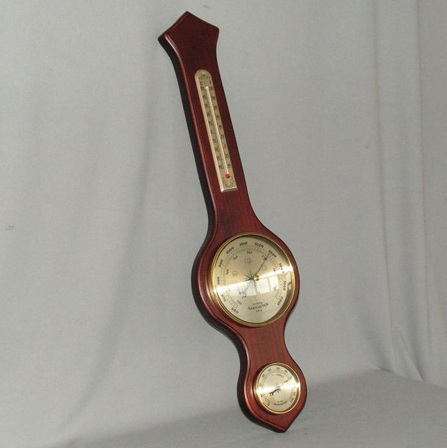 Sixty-centimeter mahogany barometer wall decor, blending vintage charm with functional barometric readings.