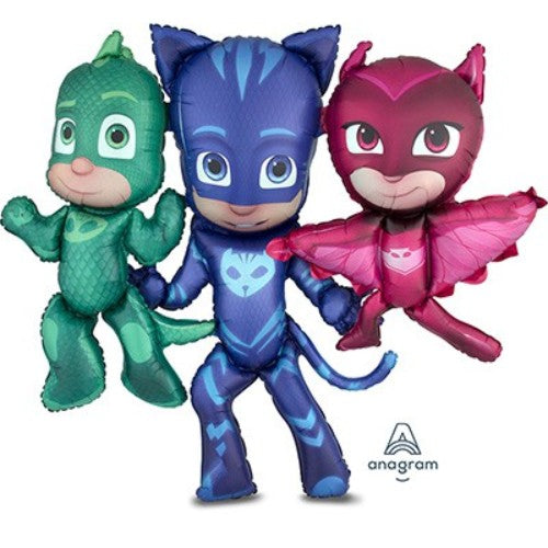 Airwalker PJ Masks Group balloon, 144cm x 127cm, featuring beloved characters for festive celebrations.