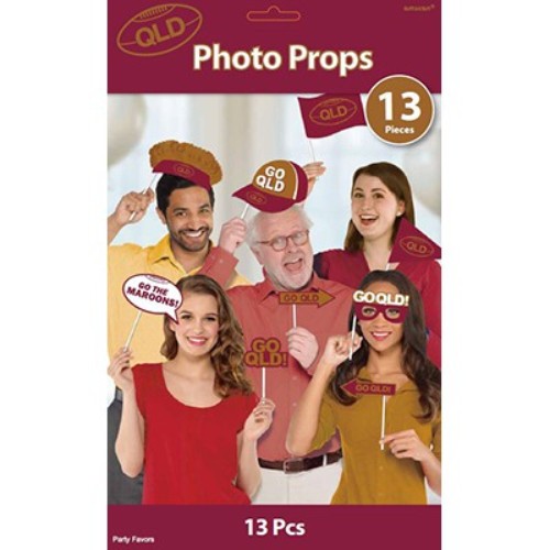 Vibrant assorted photo props featuring 13 unique designs on sturdy sticks, perfect for enhancing events and photoshoots.