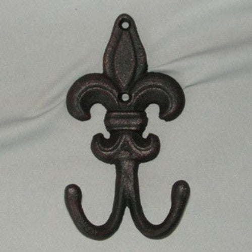 Elegant 17cm Fleur de Lis key rack in solid cast iron, perfect for organizing keys while enhancing home decor.