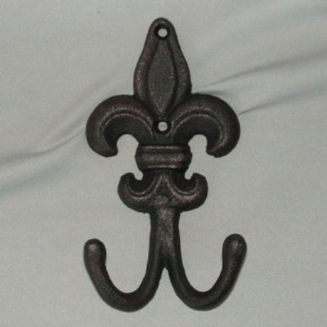 Elegant 17cm Fleur de Lis key rack in solid cast iron, perfect for organizing keys while enhancing home decor.