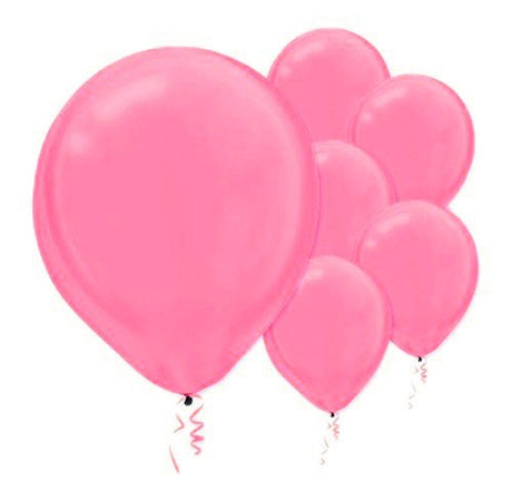 28cm Pearl Bright Pink Latex Balloons in a pack of 72, perfect for vibrant celebrations and elegant decor.