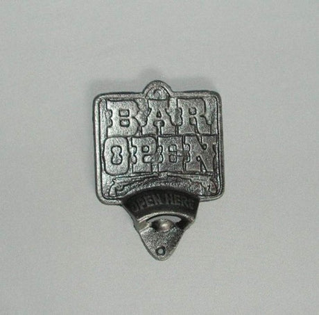 Stylish 11x16cm cast iron bottle opener, perfect for home bars and easy beverage opening.