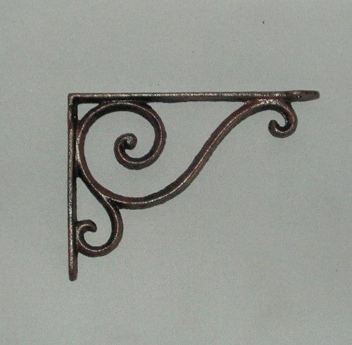 Solid cast iron shelf bracket, 17x13cm, combining durability with elegant design for versatile home shelving solutions.