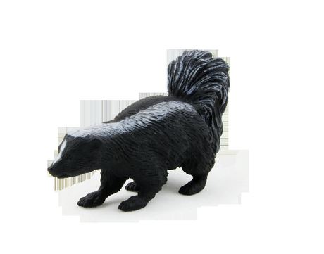 Detailed Animal Planet Skunk figurine made of safe PVC, perfect for collectors and educational play for ages 3 and up.