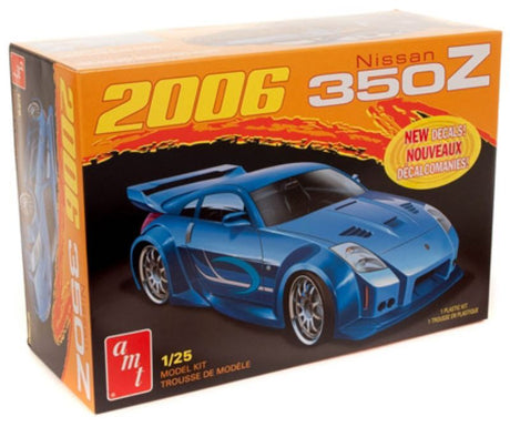 1/25 scale model kit of a 2006 Nissan 350Z, featuring detailed parts for an authentic build experience.