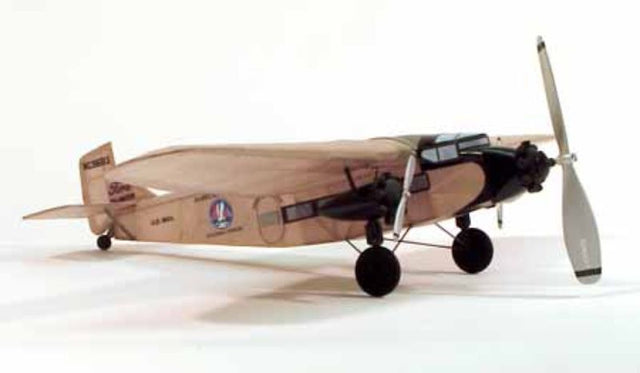 Balsa Glider Kit - 17 1/2" Ford Tri-Motor with over 50 laser-cut parts, vibrant decals, and lightweight balsa construction.