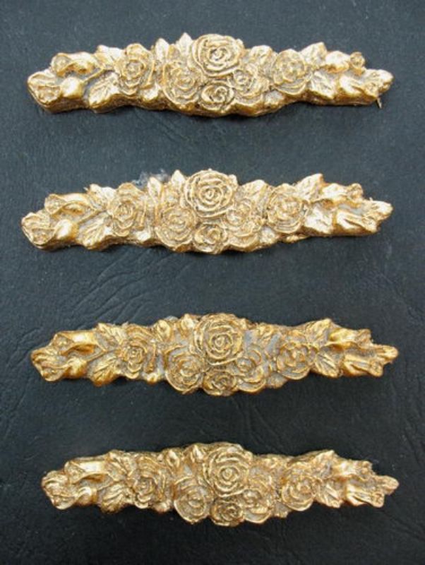 Set of 4 exquisite gold 67mm decor ornaments, perfect for adding luxury to any home or festive occasion.