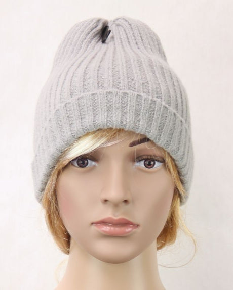 Soft Touch Stretch Grey Beanie Set of 2, cozy and stylish, made of 100% acrylic for warmth and comfort.