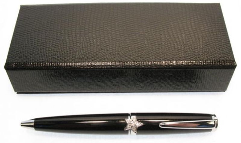 Sleek blue 'Pen - Star Mini' in gift box, combining elegance with smooth writing for on-the-go professionals and students.