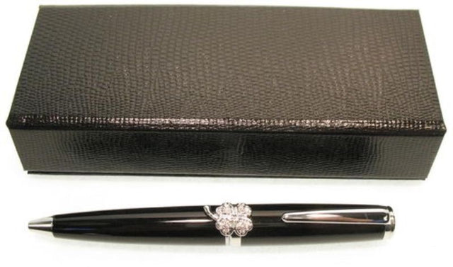 Cloverleaf Mini Pen in blue gift box, elegant design for smooth, comfortable writing, perfect for students and professionals.