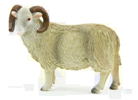 Lifelike Animal Planet Sheep (Ram) figurine, crafted from non-toxic PVC, ideal for collectors, play, and education.