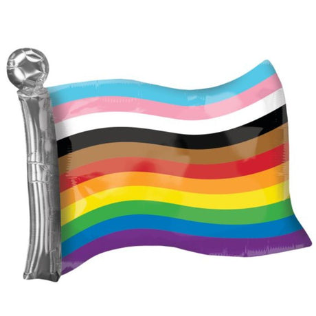 Vibrant 68cm x 56cm LGBTQ Rainbow Flag foil balloon, perfect for pride celebrations and colorful decorations.