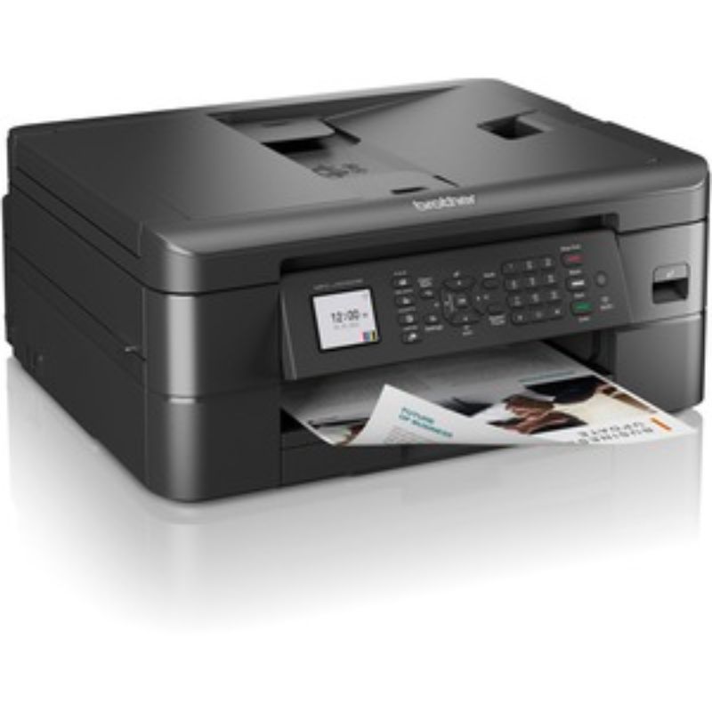 Compact Brother MFC-J1010DW wireless inkjet printer for home office, offering printing, scanning, and faxing capabilities.